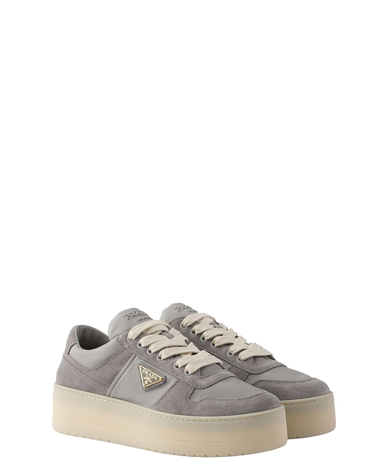 Prada Women's Downtown Bold Re-Nylon and Suede Sneakers