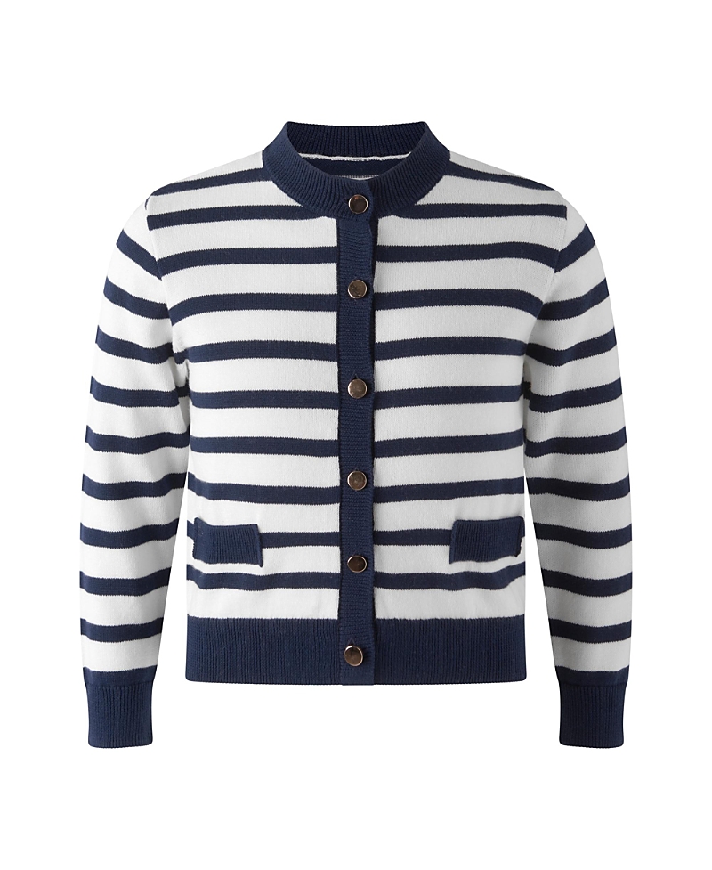 Rachel Riley Girls' Breton Stripe Cardigan - Little Kid, Big Kid