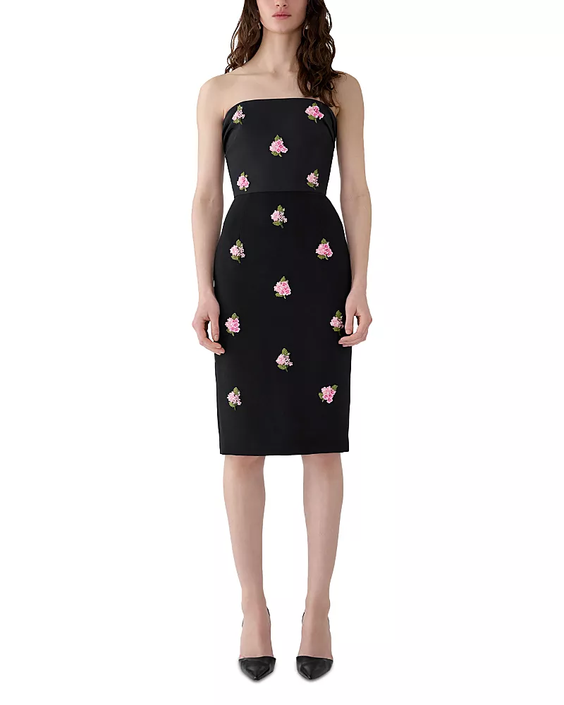 Carolina Herrera Strapless Embroidered Dress