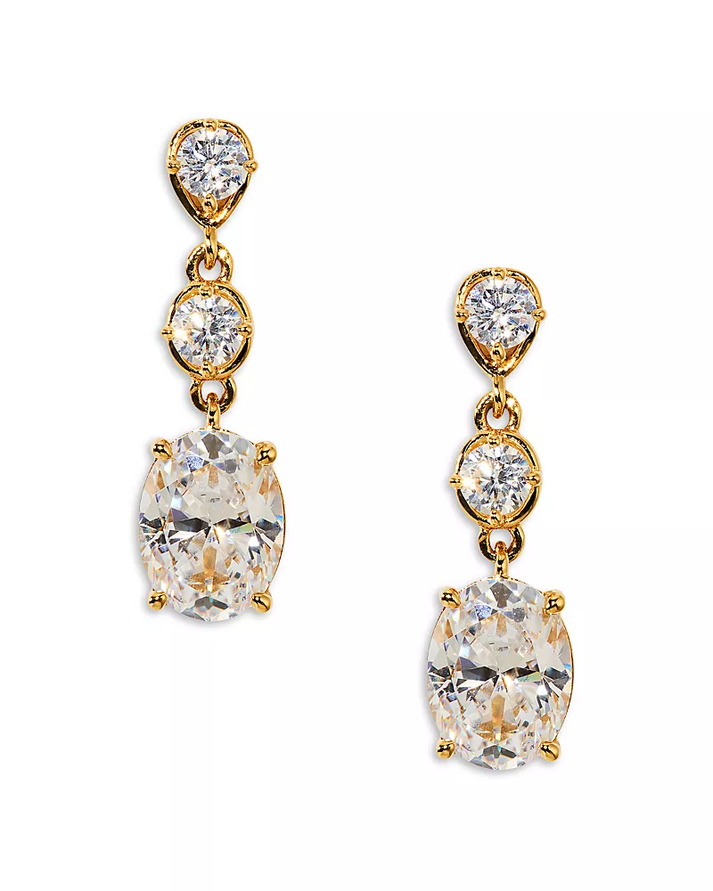 Nadri Maiden Cubic Zirconia Linear Drop Earrings