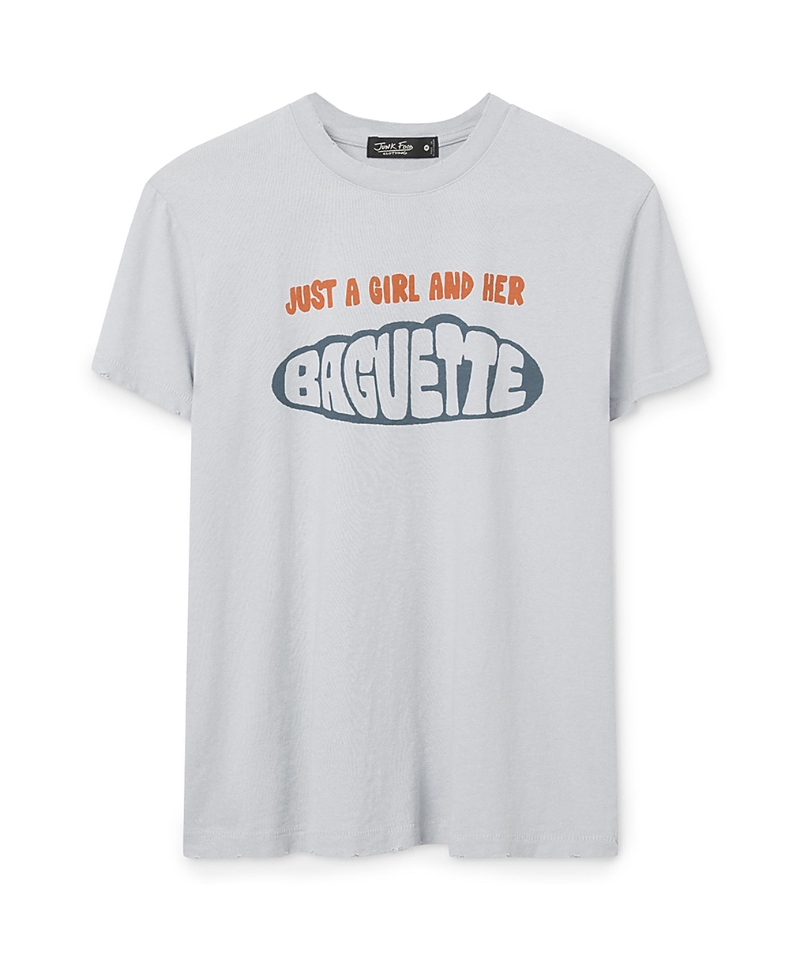 Junk Food Clothing Women's Just a Girl and Her Baguette Vintage Tee