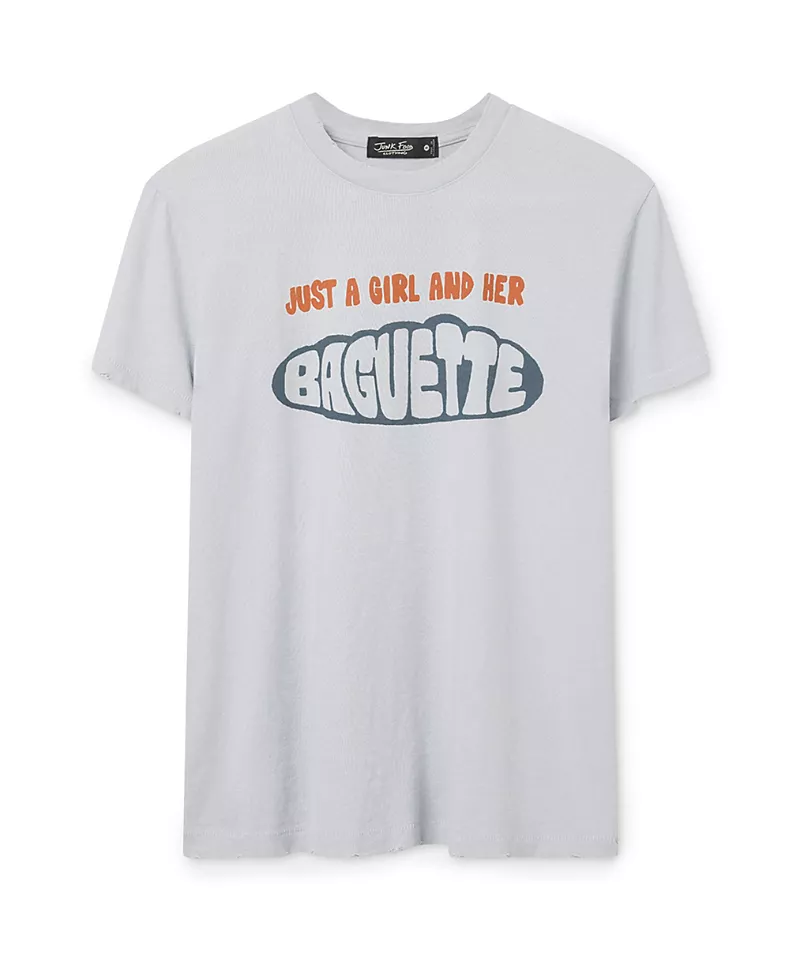 Junk Food Clothing Women's Just a Girl and Her Baguette Vintage Tee