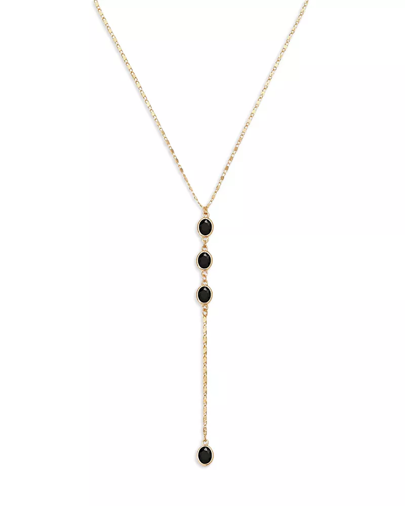 Ettika Sparkle Dip Cubic Zirconia Lariat Necklace, 14
