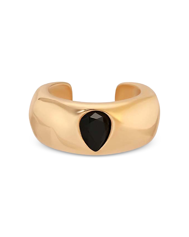 Ettika Pear Shape Crystal Hammered Ear Cuff