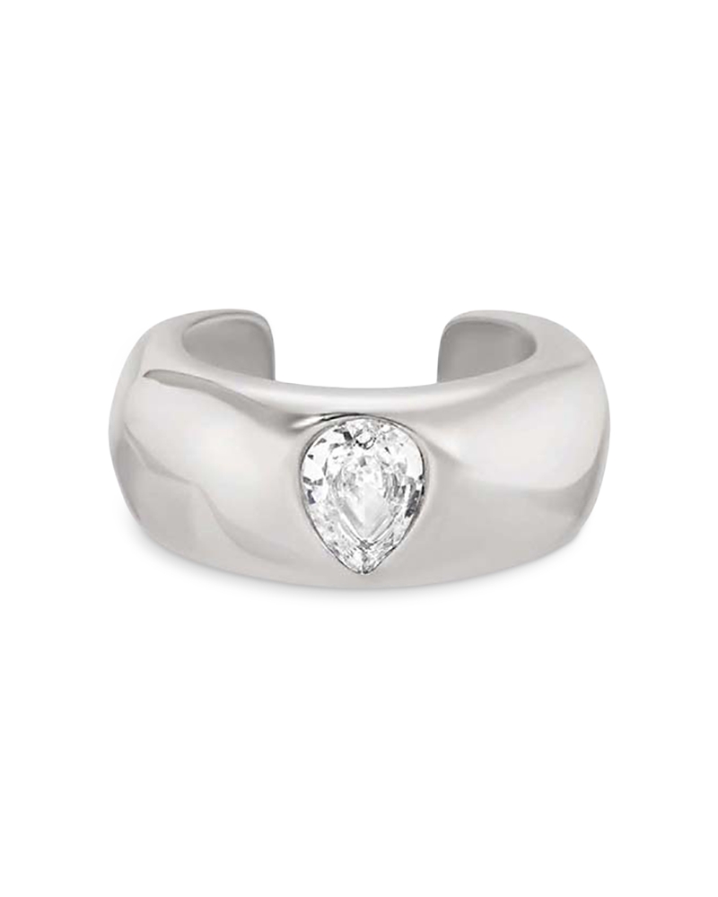 Ettika Pear Shape Crystal Hammered Ear Cuff · OS