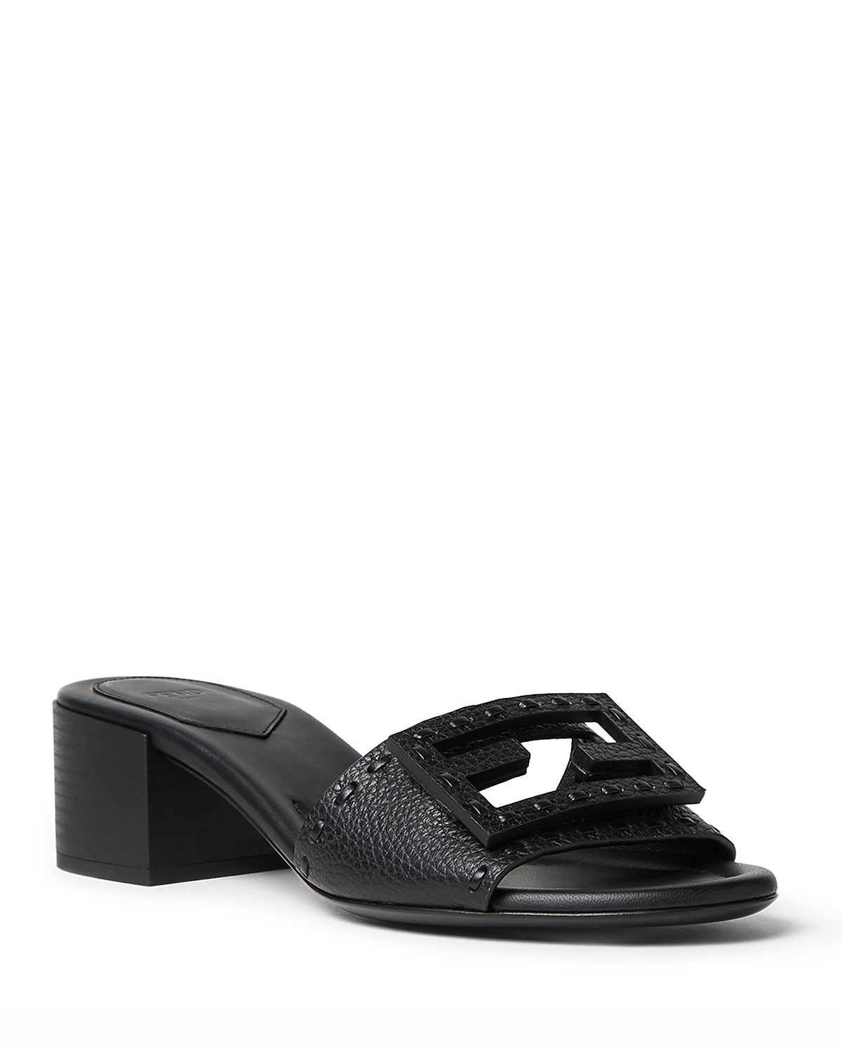 Fendi Women's Baguette Leather Block Heel Sandals