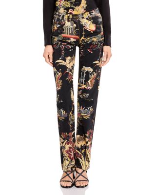 Printed Denim Jeans in Printed Black