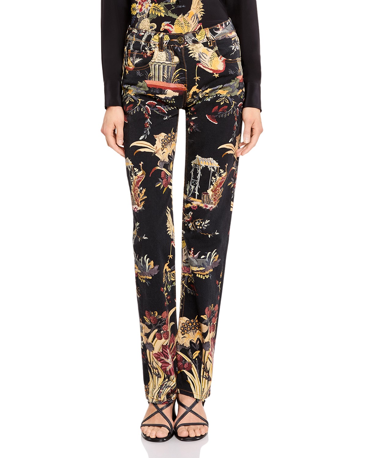 Etro Printed Denim Jeans in Printed Black