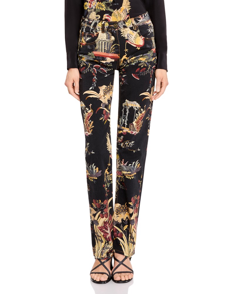 Etro Printed Denim Jeans in Printed Black