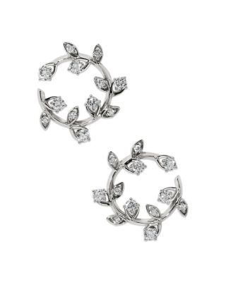Cubic Zirconia Adorn Frontal Hoop Earrings