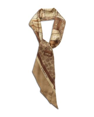 Stacked Tabby Print Silk SkinnyScarf
