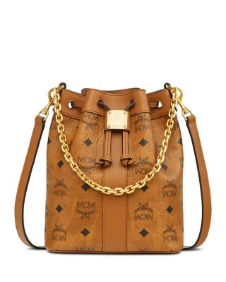 Dessau Small Visetos Leather Drawstring Bucket Bag