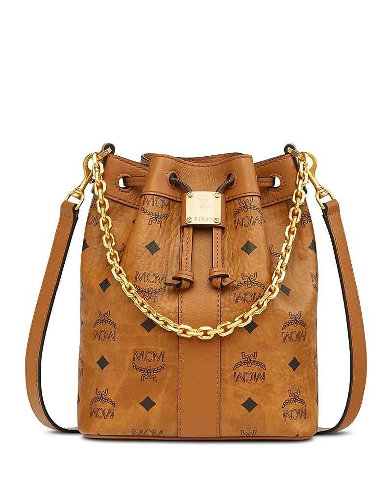 Mcm Dessau Small Visetos Leather Drawstring Bucket Bag