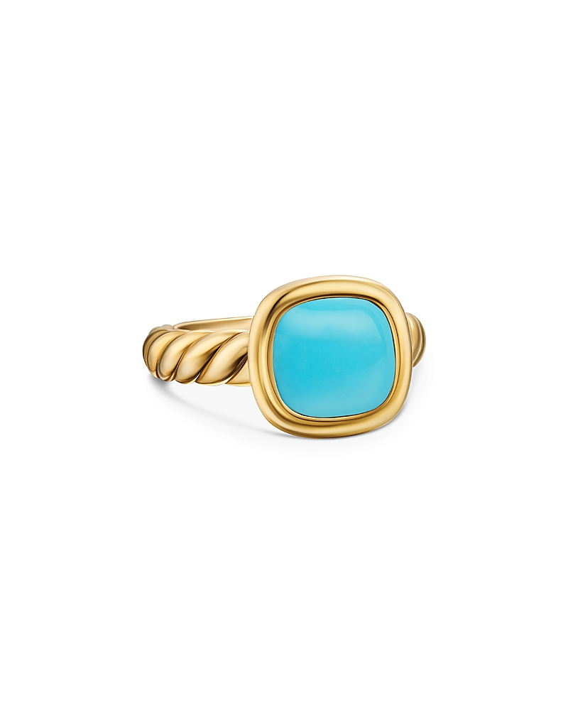 Dy Mercer Color Stone Ring in 18K Yellow Gold with Turquoise, 10mm