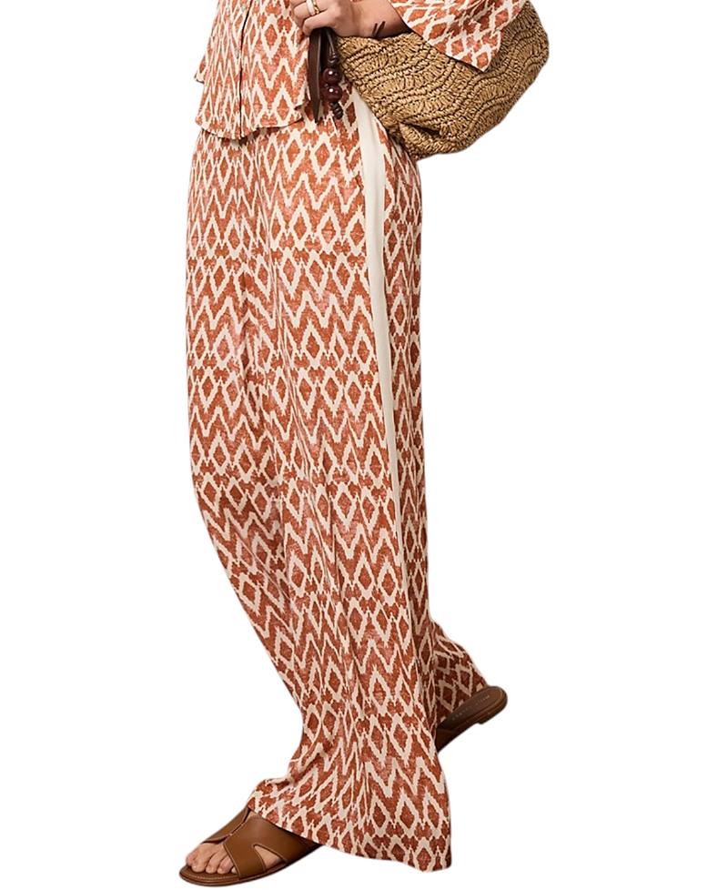 Mint Velvet Women's Geo Print Wide Leg Trousers