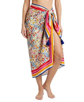 Change of Scenery Melanie Border Print Pareo Cover-Up