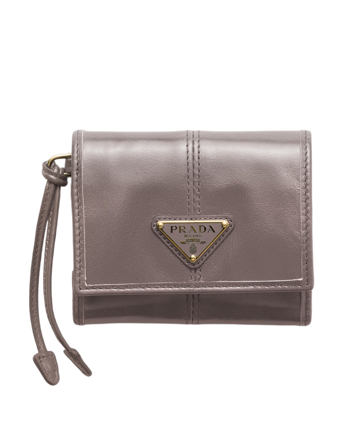 Prada Small Leather Wallet in Grey