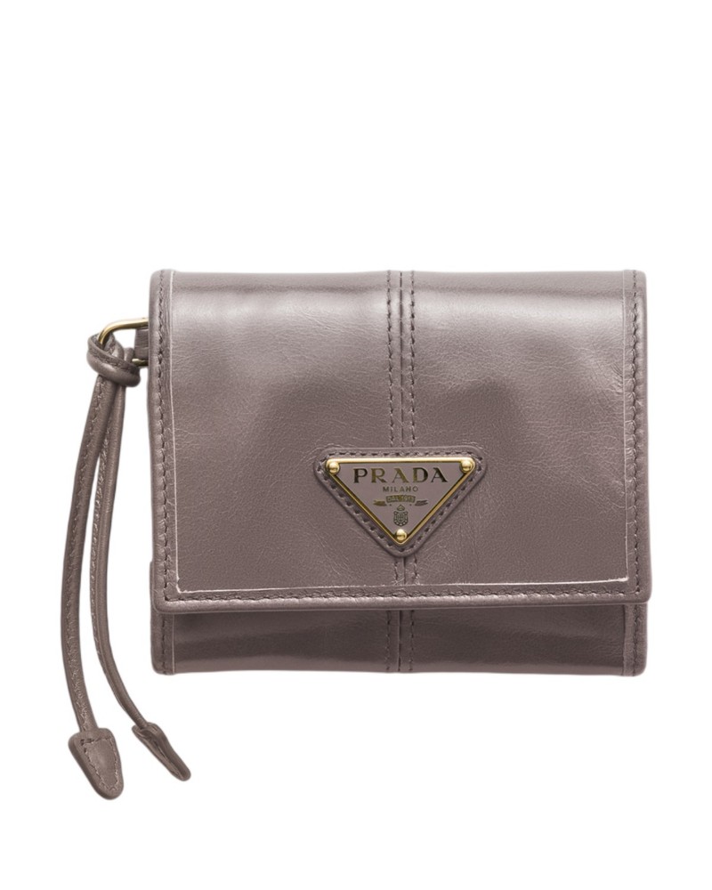 Prada Small Leather Wallet in Grey