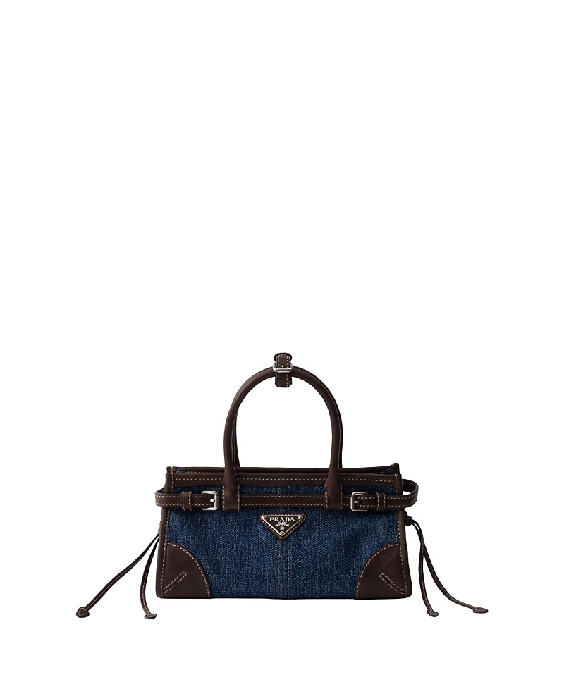 Prada Bonnie Small Denim And Leather Handbag