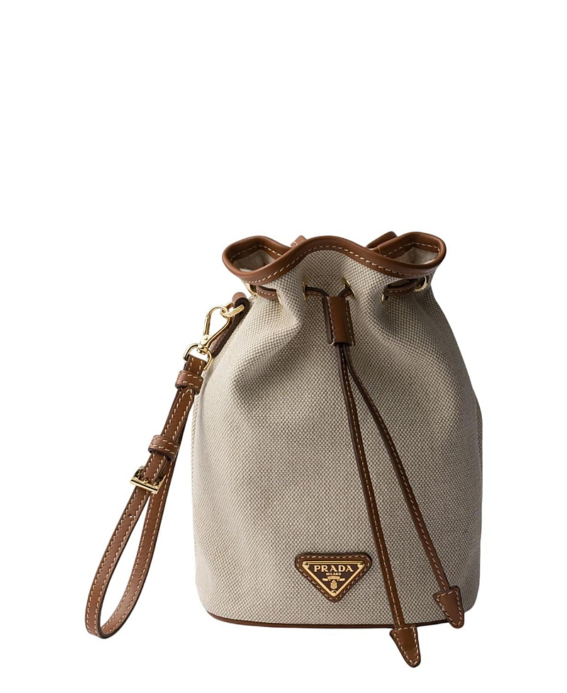 Prada Canvas And Leather Pouch