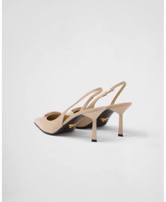  Women's Saffiano Patent Leather Slingback Pumps