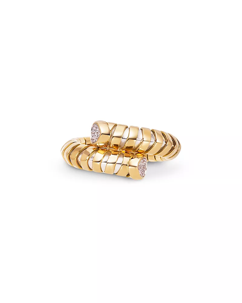 Marina B Titanium & 18K Yellow Gold Diamond Bypass Ring