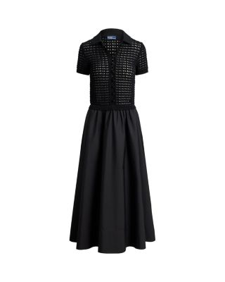 simple floor length wedding dresses Fit and Flare Midi Dress-Multi Meadow Flowers Lattice main image 1