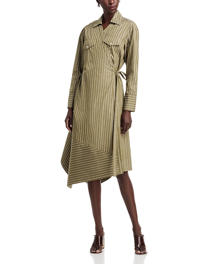 3.1 Phillip Lim Striped Poplin Asymmetrical Shirtdress