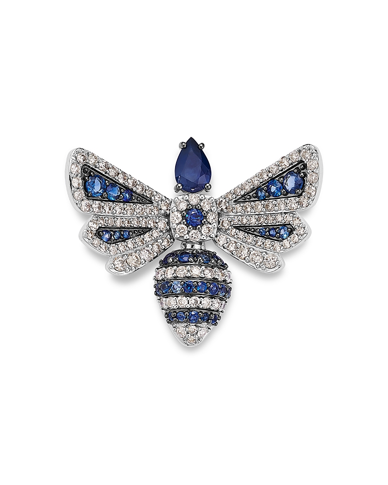 Bloomingdale's Fine Collection Blue Sapphire & Diamond Dragonfly Pin in 14K White Gold