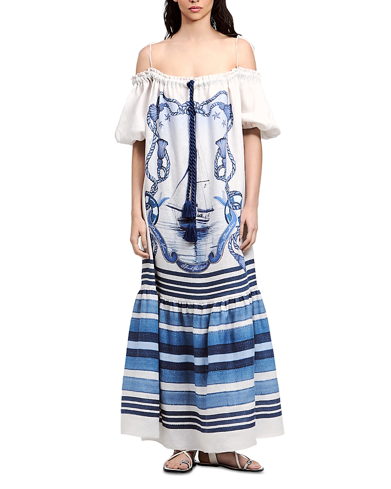 yukio Off-the-Shoulder Linen Maxi Dress