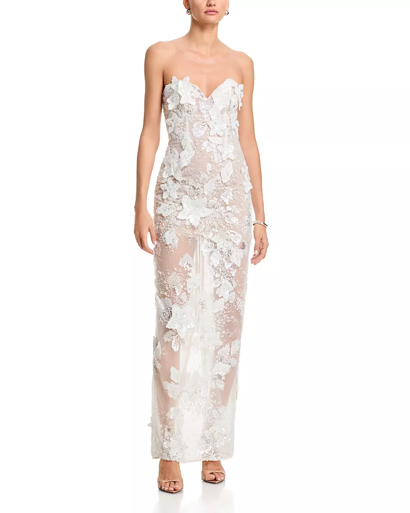 Bronx And Banco Dahlia Bridal Strapless Maxi Dress
