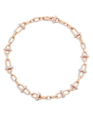 18K Rose Gold Iconica Diamond Open Link Chain Necklace, 4.56 tcw