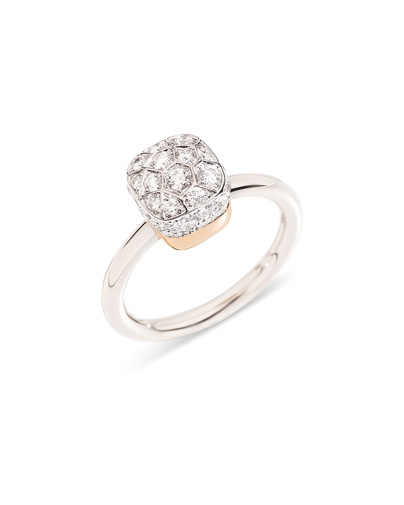 Pomellato 18K Rose & White Gold Nudo Diamond Multi Dimensional Cluster Ring, 0.8 tcw