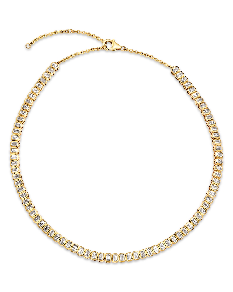 Bloomingdale's Fine Collection Luxe Collection Certified Lab Grown Diamond Emerald Bezel Choker in 14K Yellow Gold, 8.9 tcw