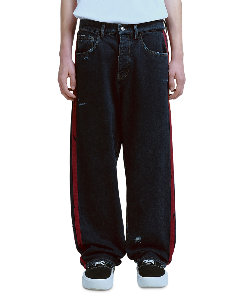 Nahmias Baggy Fit Destroyed Denim Track Jeans