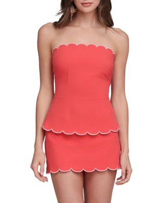 Scalloped Hem Removable Straps Top 
