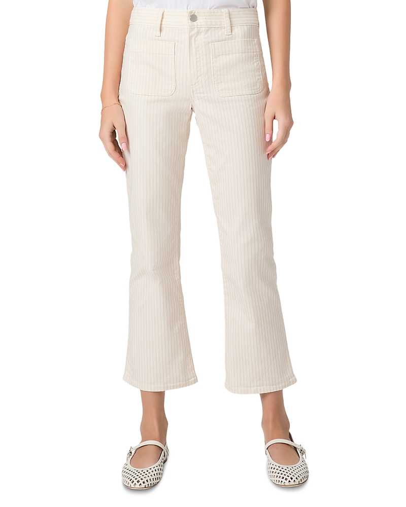 Paige Mason High Rise Cropped Bootcut Jeans in Tonal Stripe