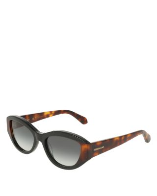Color Block Oval Sunglasses, 55mm