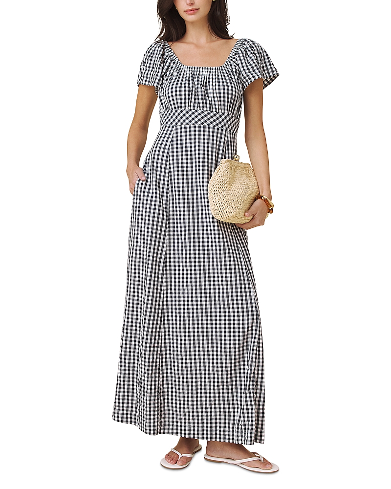 Splendid Gigi Gingham Puffed Sleeve Maxi Dress