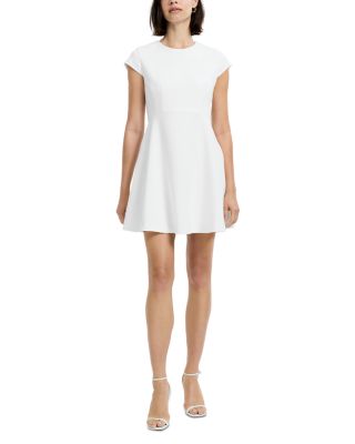 short white dress nearby Phortric Womens Tie Back Summer Dress Square Neck Short Sleeve Off Shoulder  A-Line Casual Mini Dresses(White，Medium) at Amazon Women's Clothing store main image 1