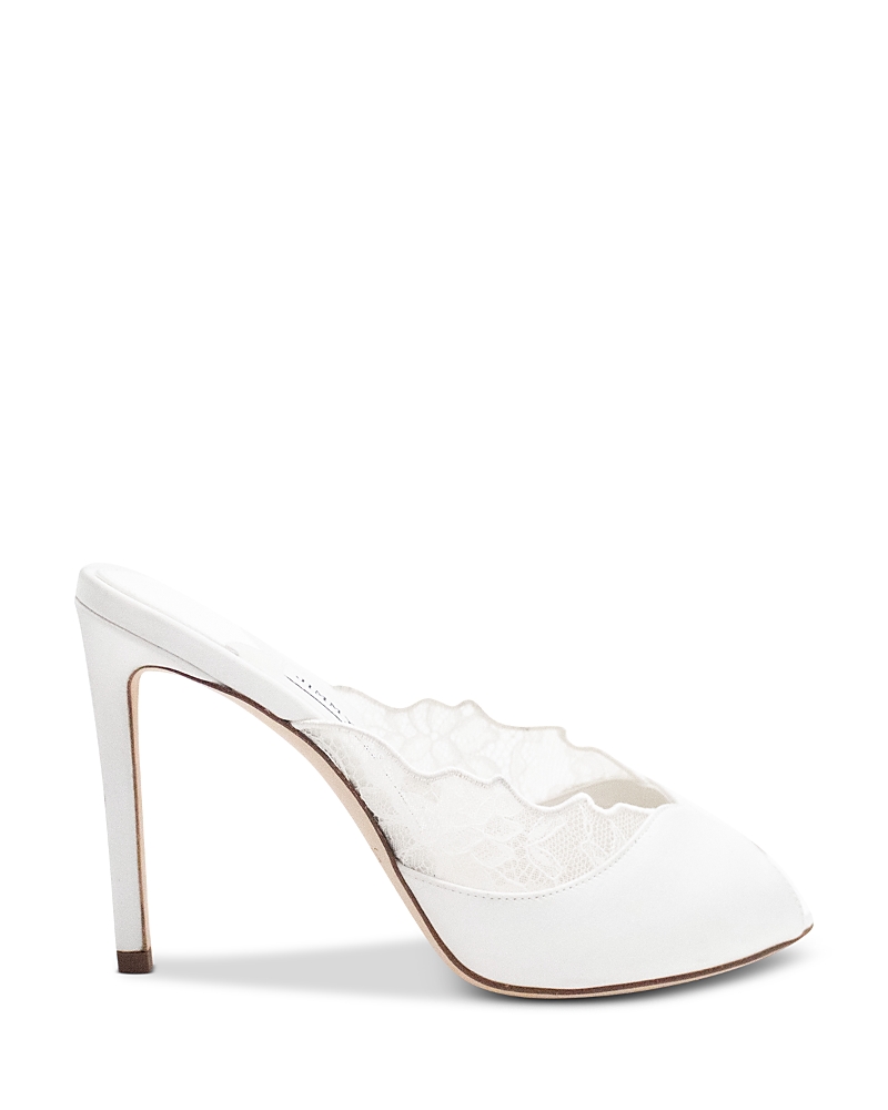 Jimmy Choo Women's Brigitte 100 Lace & Satin Mules