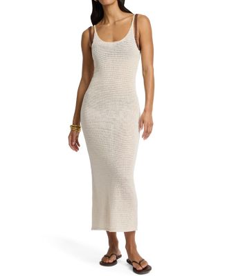 Textured Linen Sweater Scoop Maxi Dress