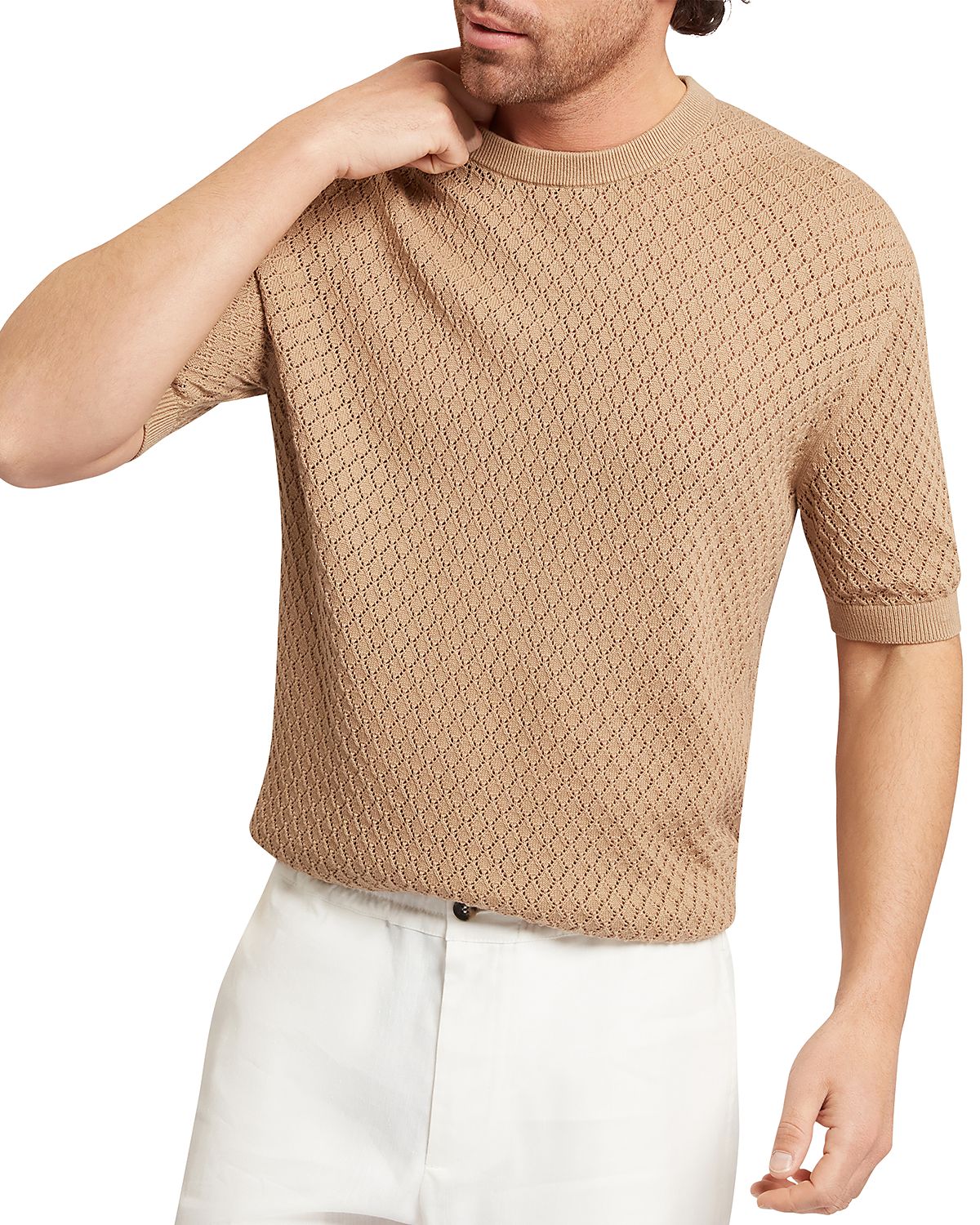 Ted Baker Ferris Relaxed Fit Diamond Crochet Sweater T-Shirt