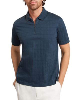 Victor Square Jacquard Zip Polo Shirt