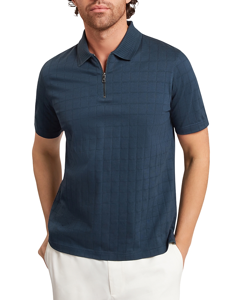 Ted Baker Victor Square Jacquard Zip Polo Shirt