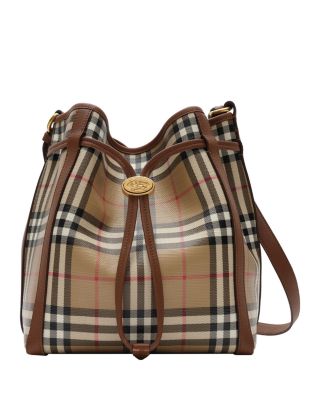Mini Check Canvas Bucket Bag