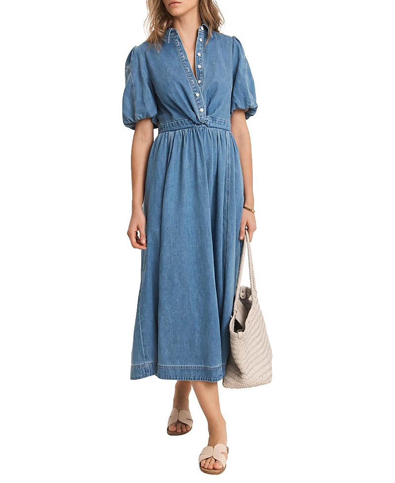 Mint Velvet Women's Denim Twist Midi Dress