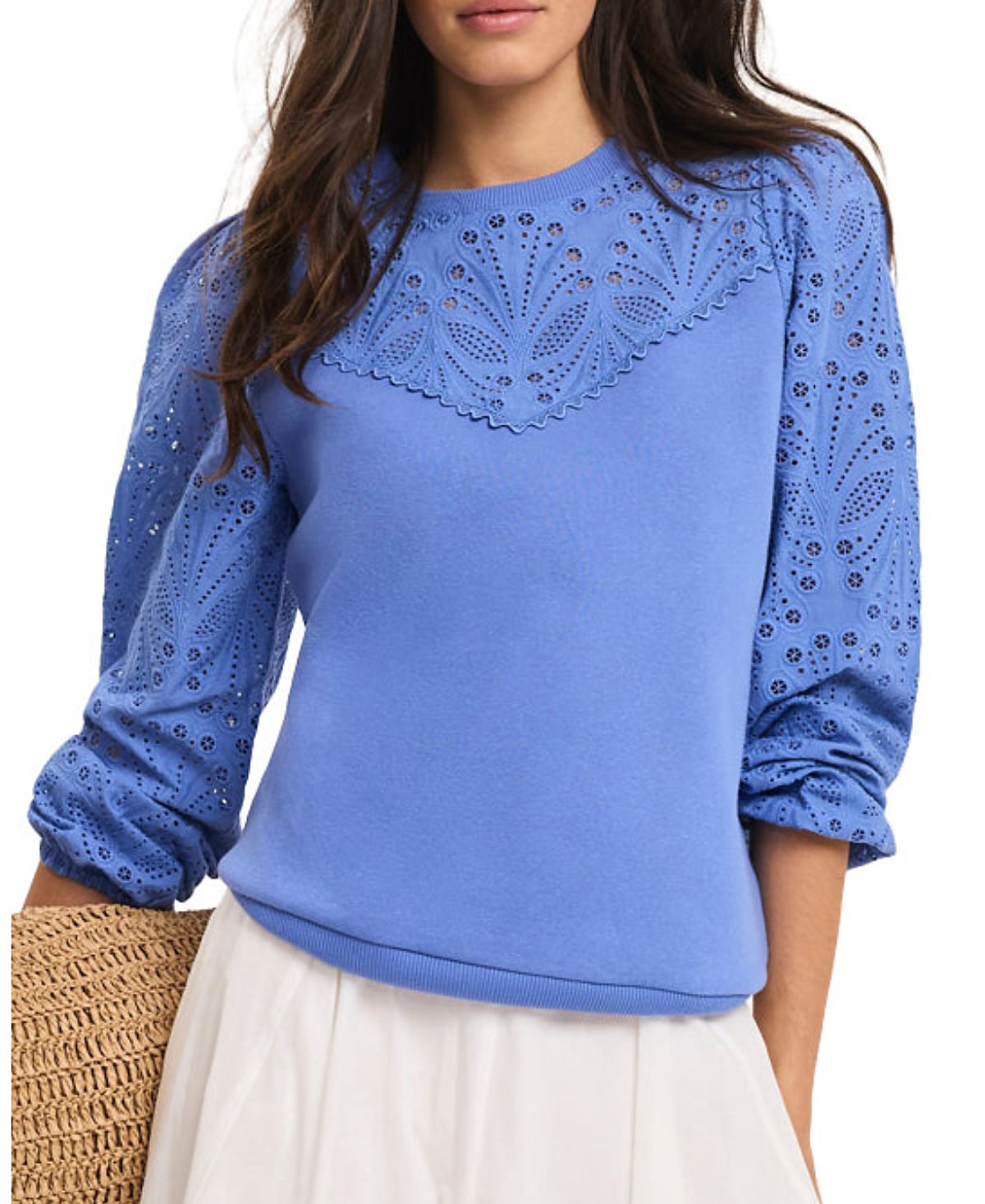 Mint Velvet Women's Cotton Blend Broderie Sweatshirt