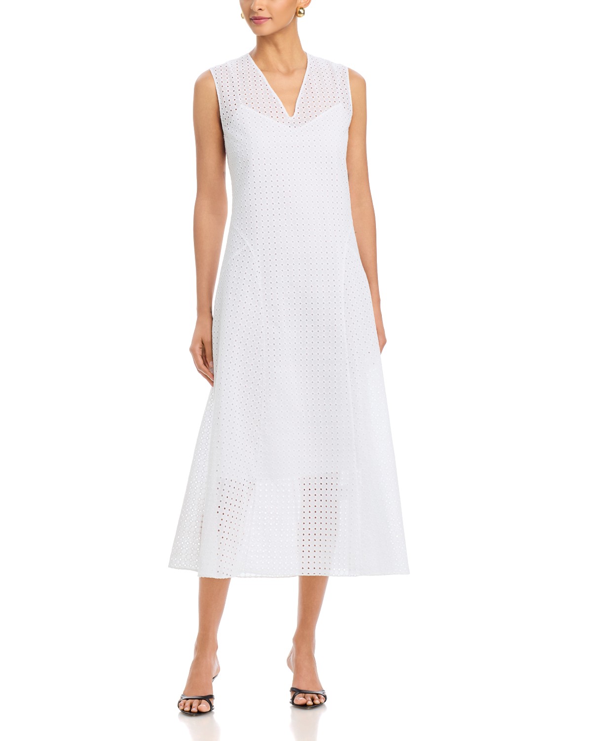 Eyelet Embroidered Midi Dress