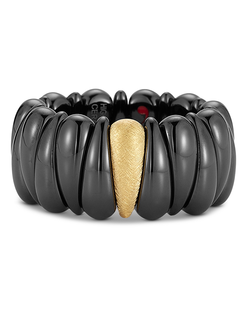 Roberto Demeglio Artiglio Black Ceramic & 18K Yellow Gold Ring